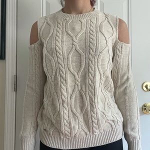 Forever 21 open shoulder long sleeve sweater